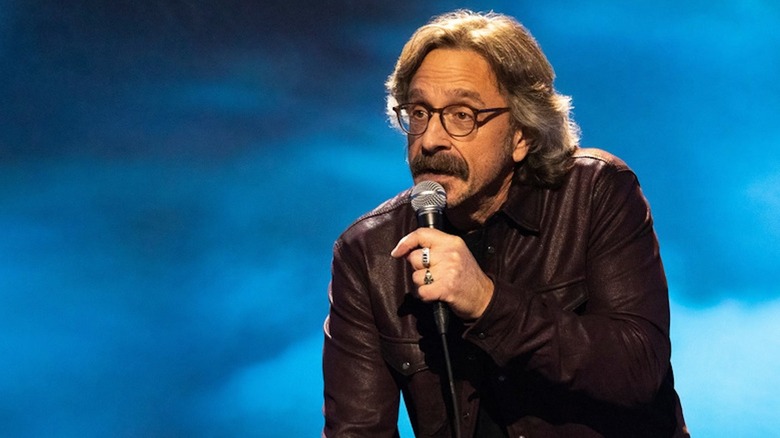 Marc Maron holds forth in his HBO comedy special From Bleak to Dark