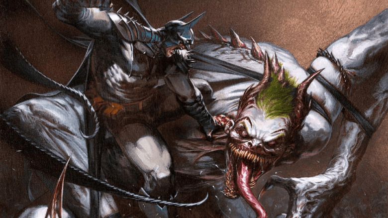 Absolute Batman #15 cover, Batman fighting the Joker