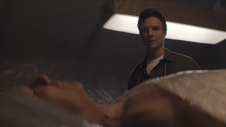 Harry Morgan wrapped up in Dexter Morgan's kill room in Dexter: Original Sin