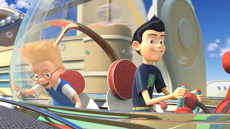 Lewis and Wilbur fly in 'Meet the Robinsons'