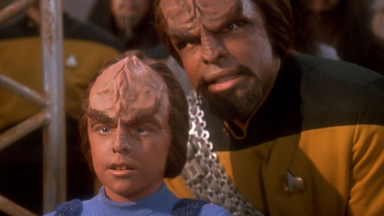 Worf talking to Alexander on Star Trek: The Next Generation