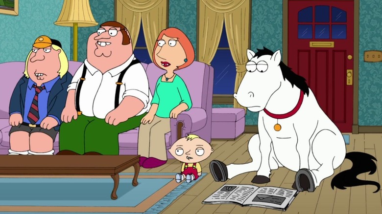 Family Guy, a família Griffin, exceto que são britânicos