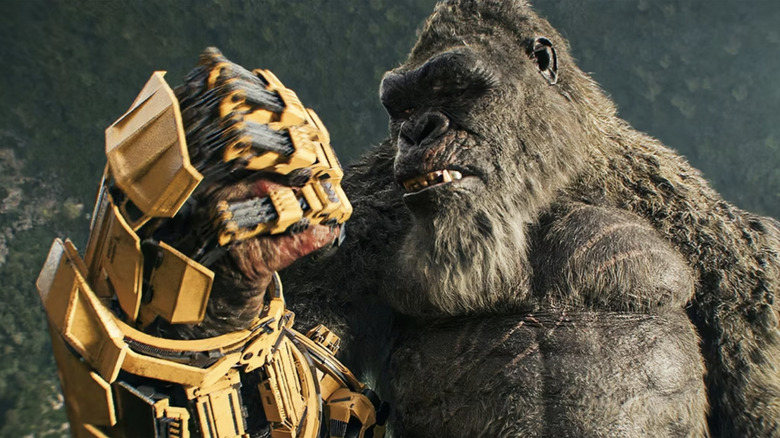 Godzilla and Kong roar in Godzilla x Kong: The New Empire