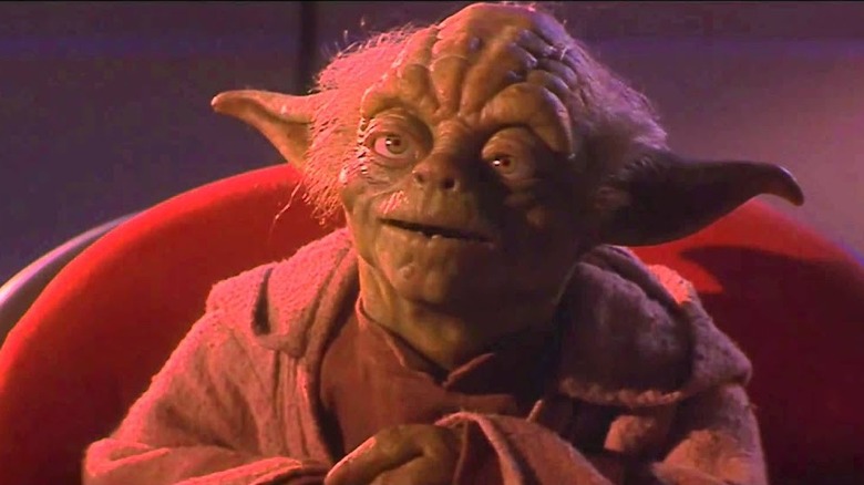 A puppet was used to bring Yoda to life in "The Phantom Menace"