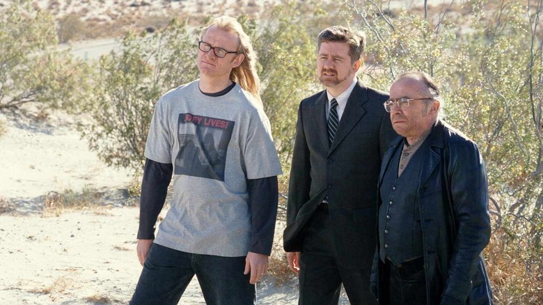 Langley, Byers, and Frohike, outdoors in the desert in an episode of The Lone Gunmen.