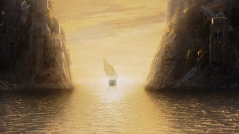 A ship sailing to Valinor in The Lord of the Rings: The Return of the King