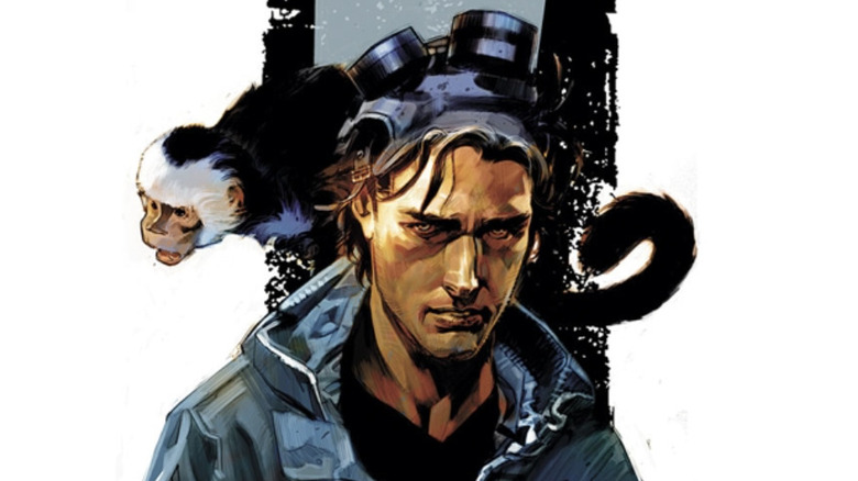 Y The Last Man Volume 1 cover showing Yorick and Ampersand
