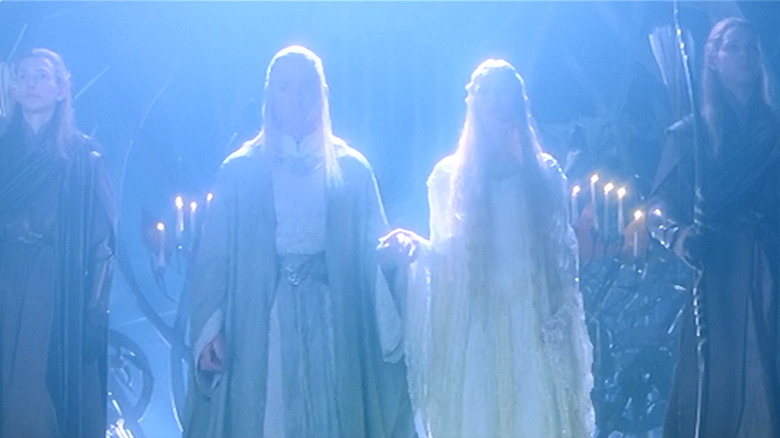 Celeborn and Galadriel glowing in The Fellowship of the Ring