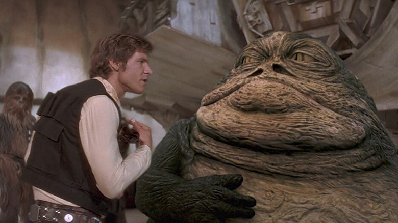 Han Solo talking to Jabbat the Hutt in Star Wars: A New Hope