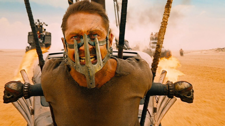 Tom Hardy as Max with a muzzle in Fury Road