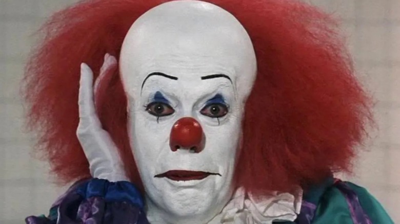 Close-up of Tim Curry as Pennywise in 1990's IT