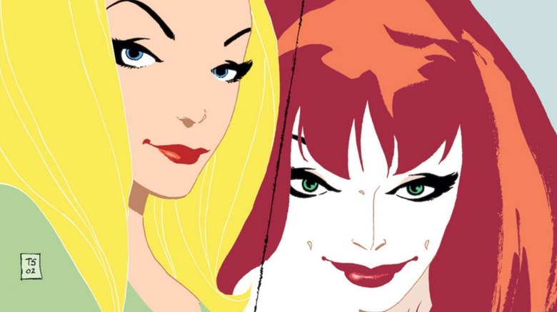 Gwen Stacy and Mary Jane Watson together on cover of Spider-Man Blue