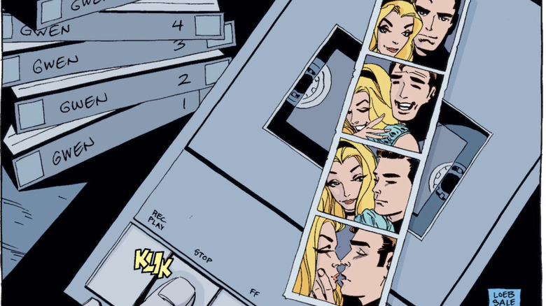 Spider-Man Blue final page showing Peter's recordings to and photo memories of Gwen Stacy
