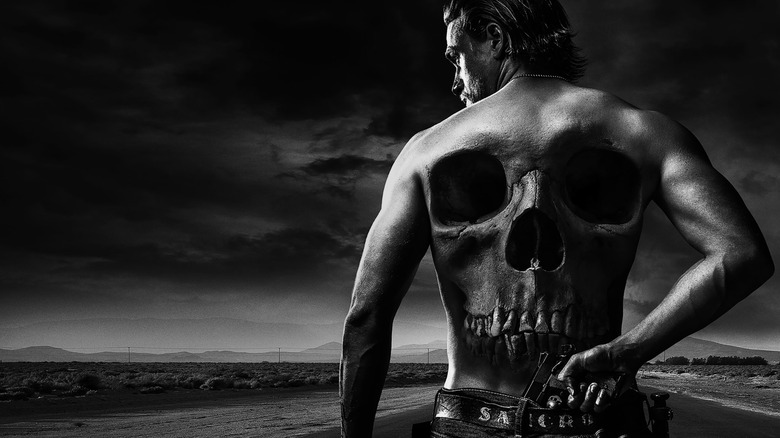 Sons of Anarchy poster Jax Teller with skull back tattoo