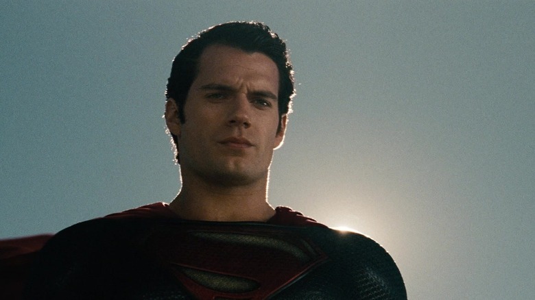Henry Cavill's Superman is seen against a blue sky in Man of Steel.jpg