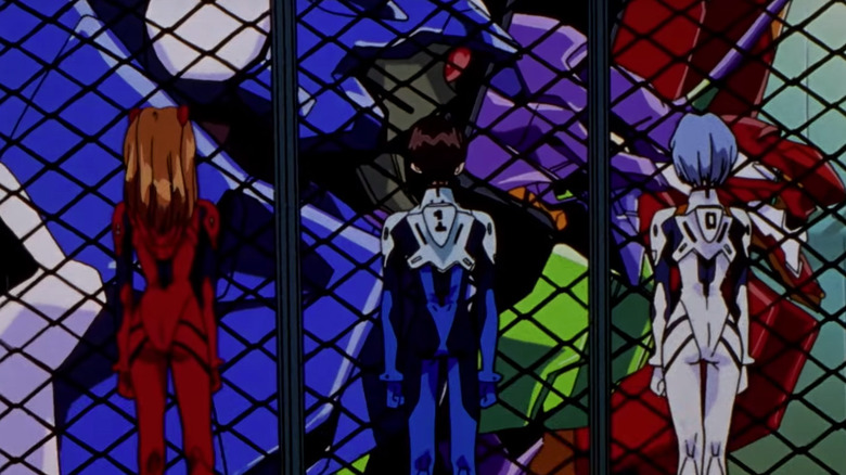 Asuka, Shinji and Rei in Neon Genesis Evangelion