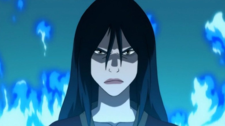 Azula surrounded by blue fire in Avatar: The Last Airbender