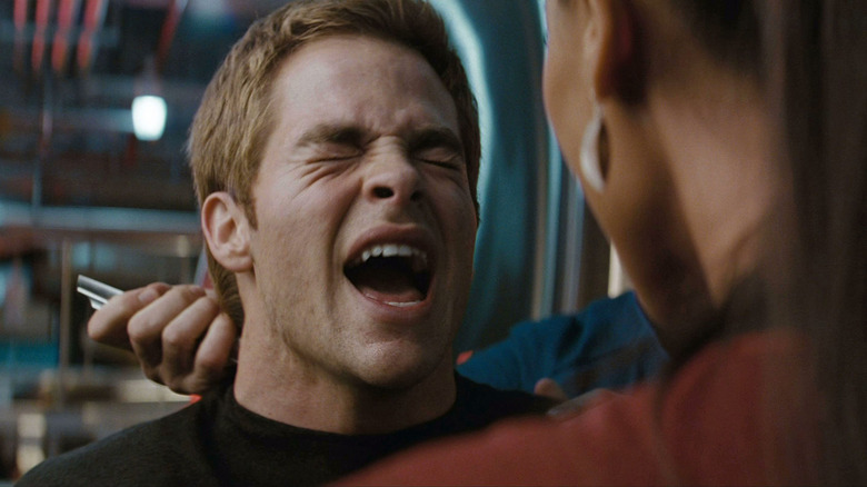 Kirk screams in pain in the movie 1009 Star Trek.