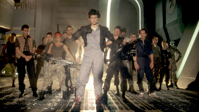 Aliens 1986 Foto Elenco Paul Reiser Jenette Goldstein Michael Biehn Sigourney Weaver Lance Henriksen