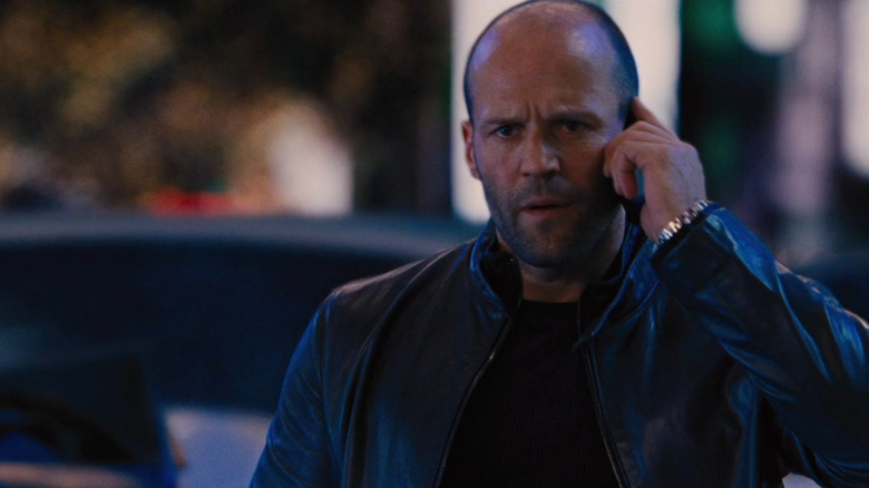 Deckard Shaw speaking on a mobile phone in Fast & Furious 6