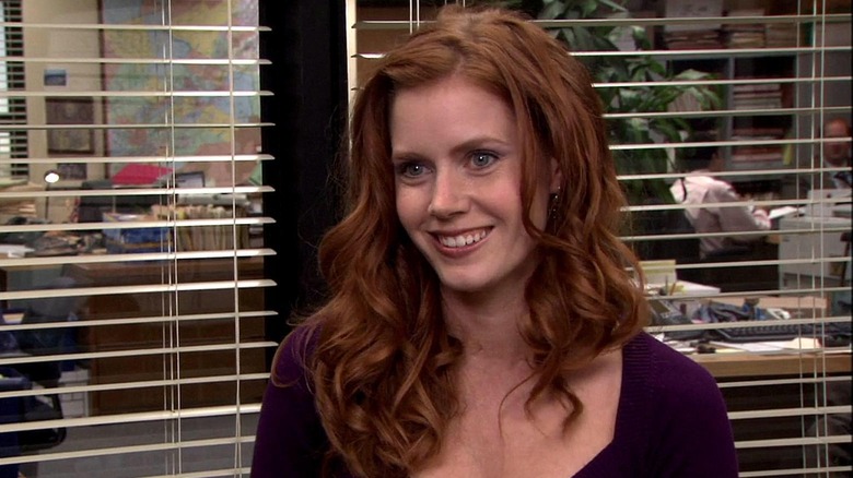 A close up shot of Katy in the break room