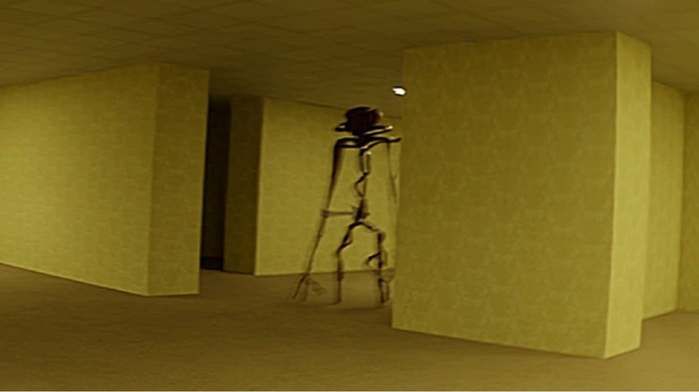 Entity 1 coming around the corner in The Backrooms (Found Footage) YouTube short