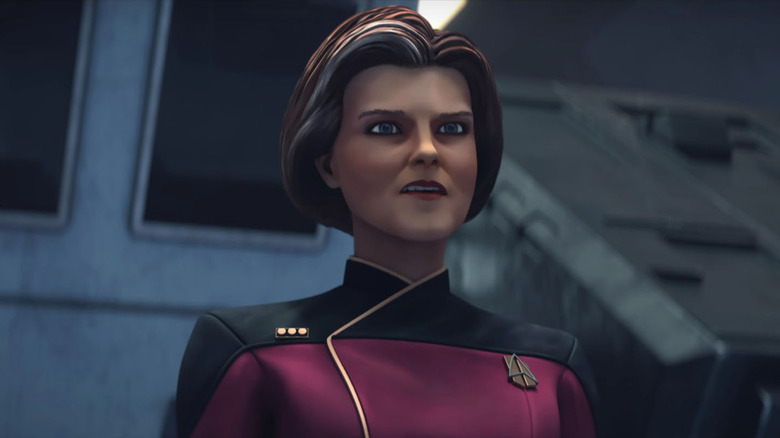 Admiral Janeway looking angry on Star Trek: Prodigy
