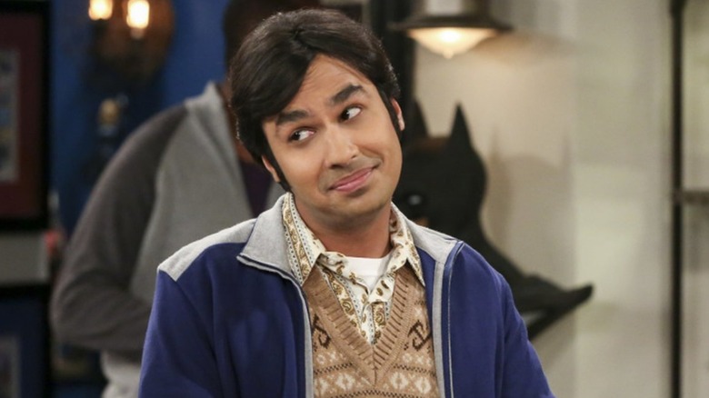Raj cocking his head and smirking on The Big Bang Theory