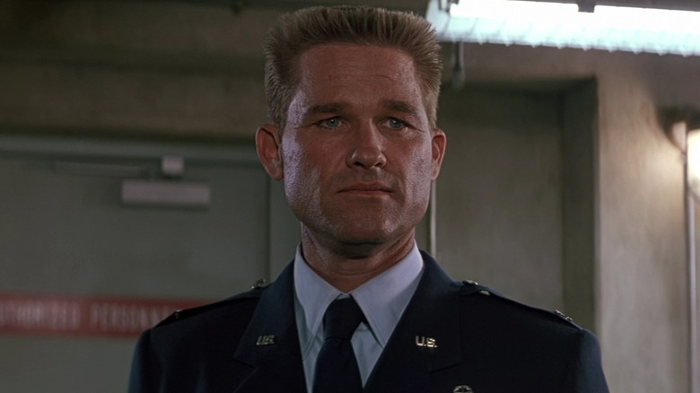 Kurt Russell as Jack O'Neill wearing his Stargate uniform