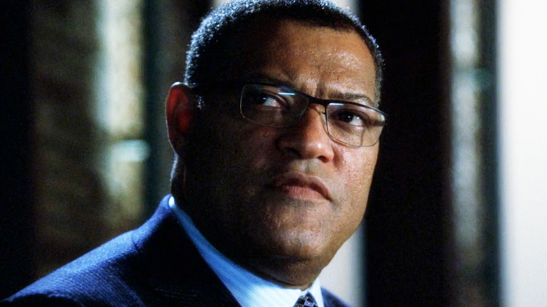 Laurence Fishburne as Raymond Langston is seen in closeup in CSI
