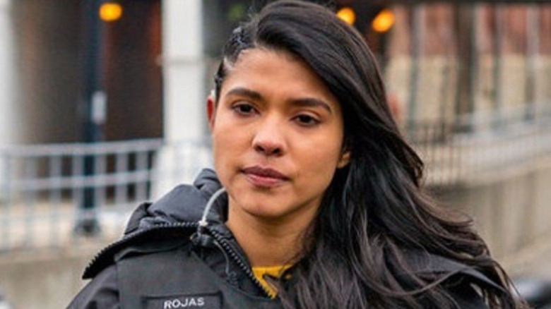 Vanessa Rojas (Lessith Chavez) takes at the scene of the accident during an episode of Chicago PD