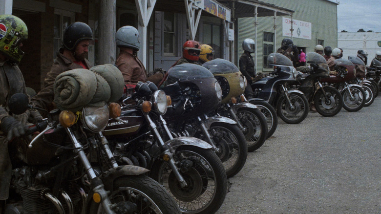 Bikers lined up at Mad Max