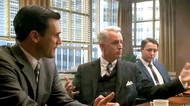 Mad Men, Don, Roger, and Pete at a meeting