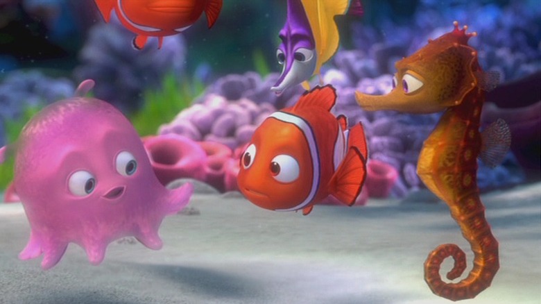 Erica Beck's Pearl, Alexander Gould's Nemo, and Erik Per Sullivan's Sheldon talking in Finding nemo