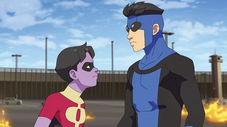 Mark talks with Oliver in the middle of the battle in the invincible