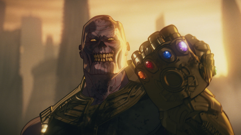 A zombie Thanos with an Infinity Gauntlet in Marvel Zombies