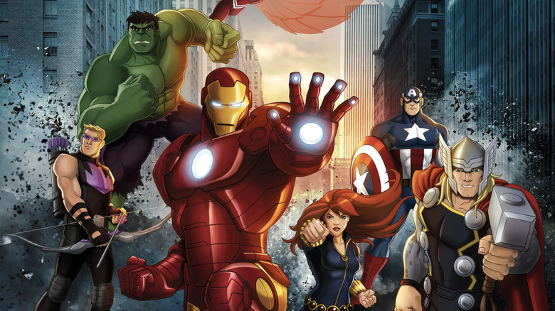 Avengers Assemble: Hawkeye, Hulk, Iron Man, Black Widow, Captain America, Thor