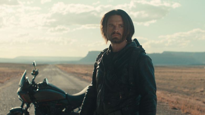 Bucky next to a motorcycle in Thunderbolts*