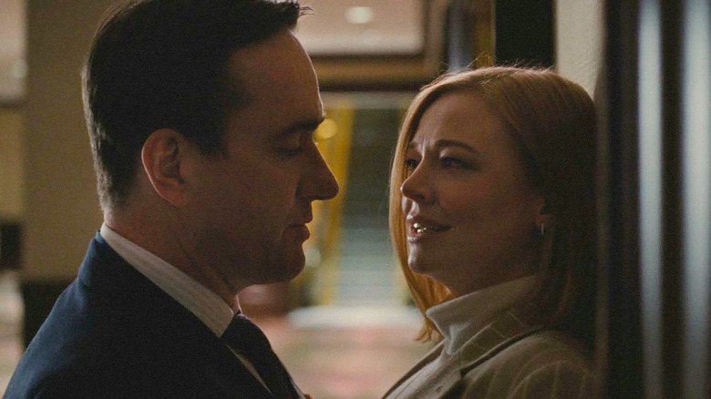 Matthew Macfadyen as Tom Wambsgans and Sarah Snook as Shiv Roy in Succession