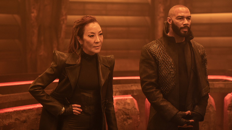 Empress Philippa Georgiou and Alok in a turbolist in Star Trek: Section 31