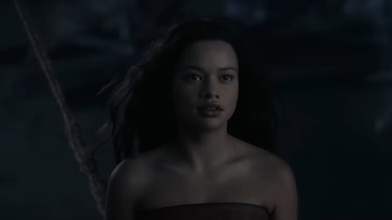 Catherine Laga'aia's Moana is seen in closeup during a night scene in Moana