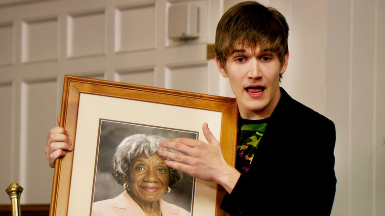 Bo Burnham while Zach Stone was carrying a picture in Zach Stone will be famous