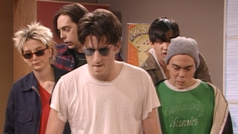 Michael Showalter as Doug with his friends in The State