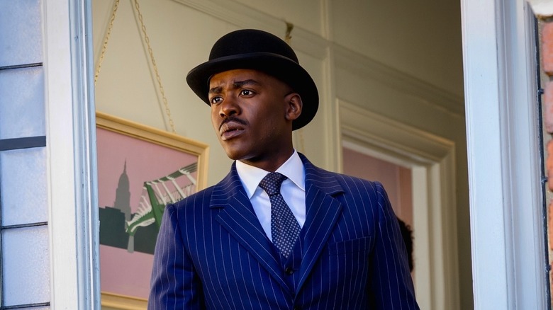 Ncuti Gatwa's Doctor wearing a suit and a bowler hat on Doctor Who