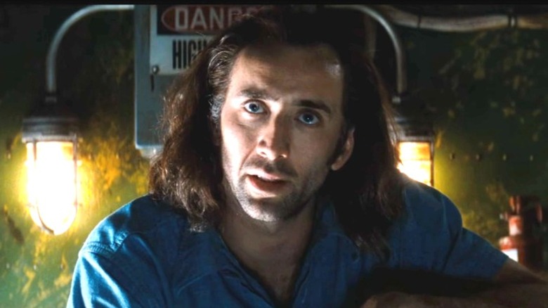 Nicolas Cage's Cameron Poe is seen in closeup in Con Air