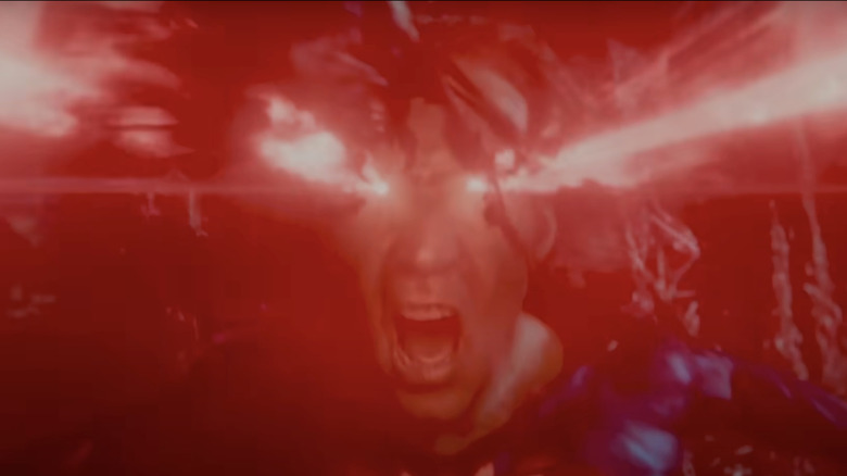 Nicolas Cage's Superman uses his heat vision in The Flash