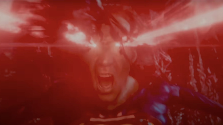 Nicolas Cage's Superman uses his heat vision in The Flash