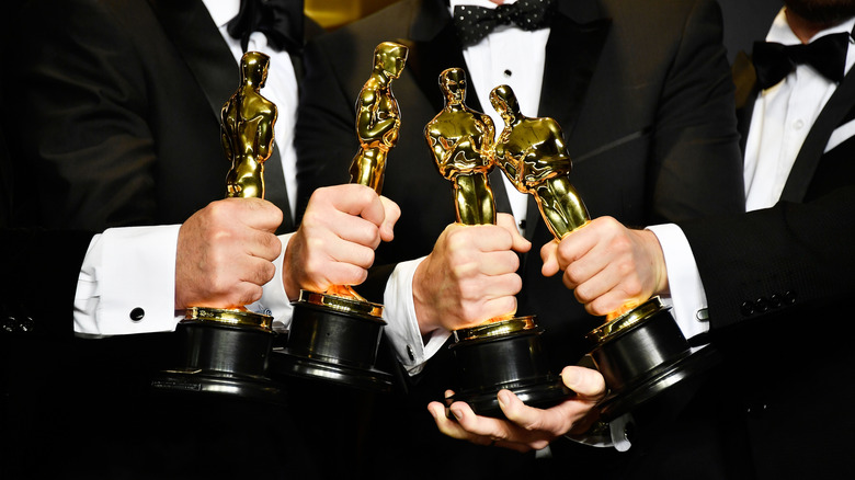The four Oscars won for Hacksaw Ridge.