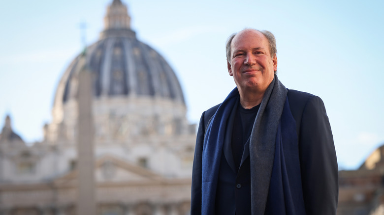 Hans Zimmer in the Vatican, smiling on the camera.