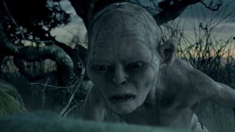 Gollum squinting his eyes in The Lord of the Rings: The Two Towers
